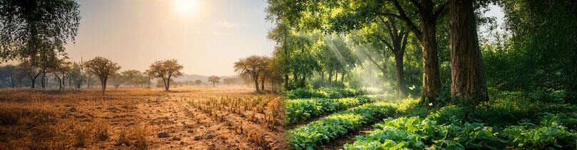 How Tree Density Affects Microclimate in Farmland