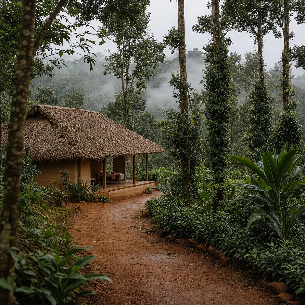 Open-court pavilions — Ayana, Irakaravalli, Sakleshpur