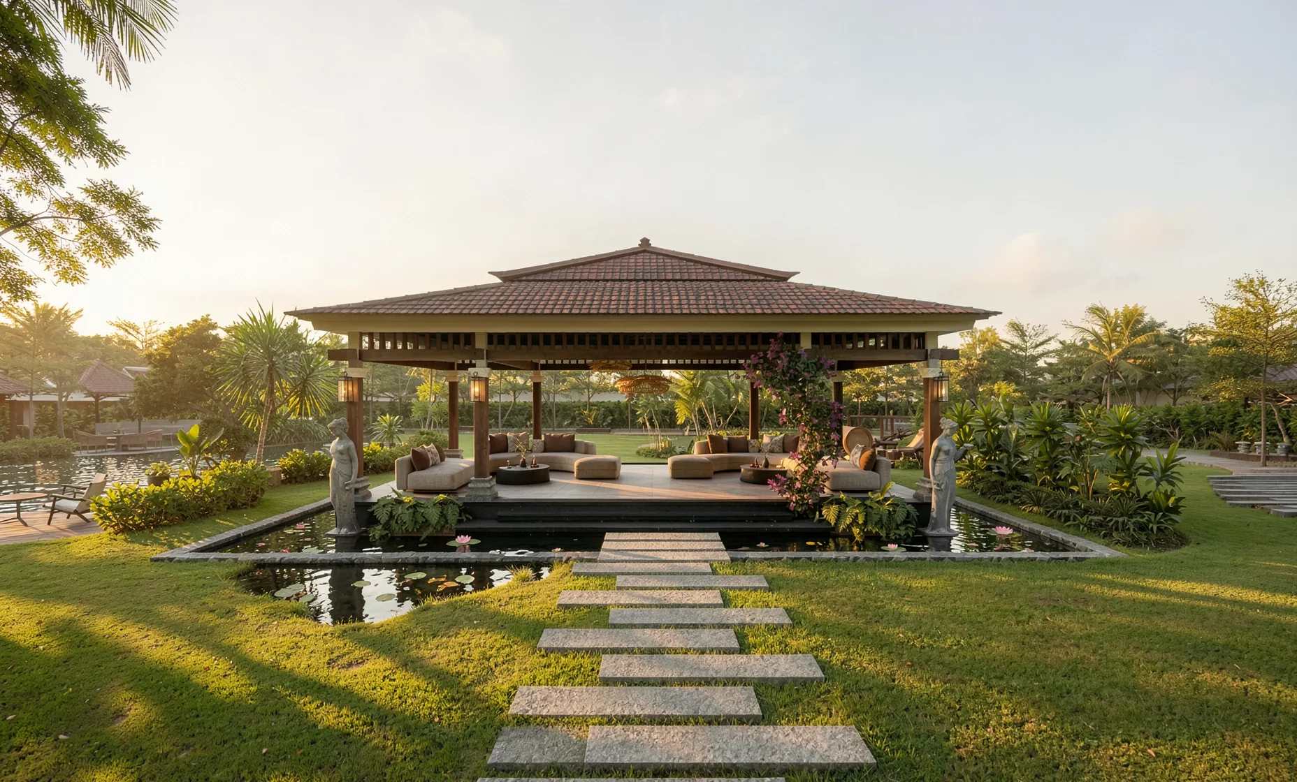 Garden pavilion at Canvas, Kallur village